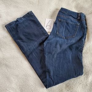 CAbi Distressed Boot Cut/Flare Leg Jeans, Sz 6